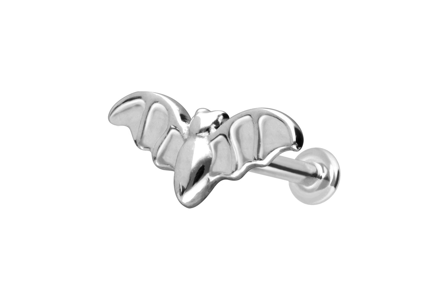 14 Karat Gold Labret Piercing mit Push Fit FLEDERMAUS